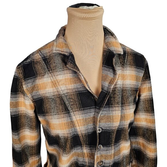 Roots Black Brown Plaid Collared Mini Dress Sz S - Picture 2 of 10